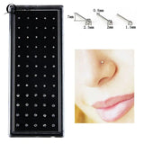 Multicolor/White Crystal Rhinestone Nose Studs Body Jewelry