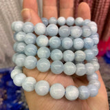 Aquamarine Stone Beads Bracelet for Women