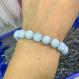 Aquamarine Stone Beads Bracelet for Women