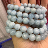 Aquamarine Stone Beads Bracelet for Women
