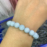 Aquamarine Stone Beads Bracelet for Women