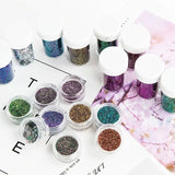 9 Bottles 3g Flash Glitter Glow Bright Powder Crystal Epoxy Resin Mold Fillings