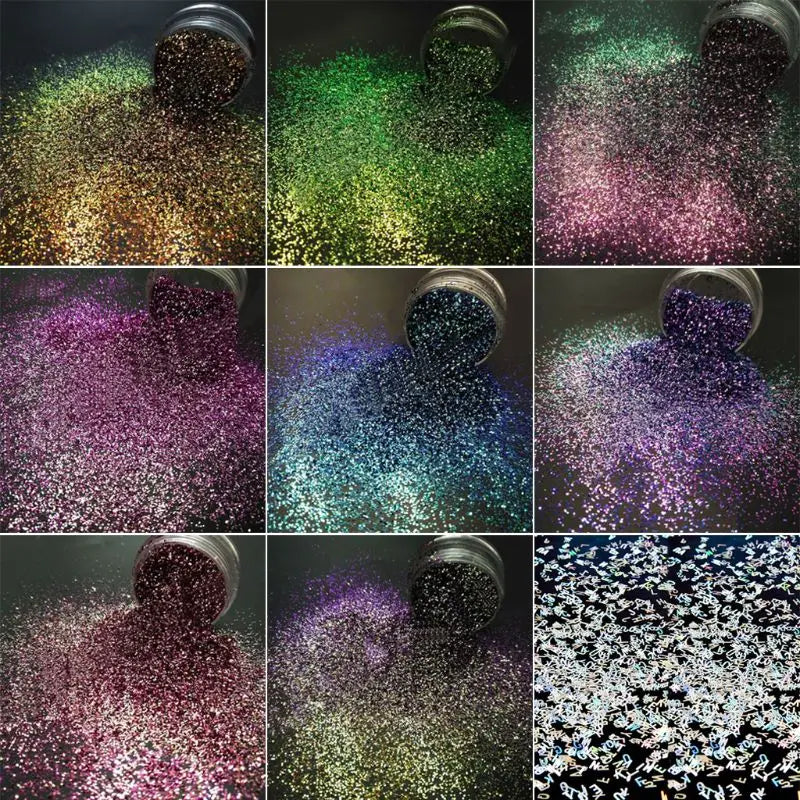 9 Bottles 3g Flash Glitter Glow Bright Powder Crystal Epoxy Resin Mold Fillings