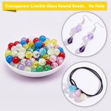 270pcs 12mm Glass Round Beads No Hole Crackle Beads for Wedding