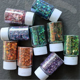 9 Colors Chunky Glitter Hexagon Sequins for Resin Tumbler Arts