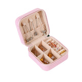 9 Colors Jewelry Box Portable Earring Ring Holder Travel Storage Pink Case