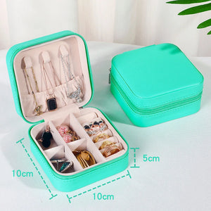 9 Colors Jewelry Box Portable Earring Ring Holder Travel Storage Pink Case