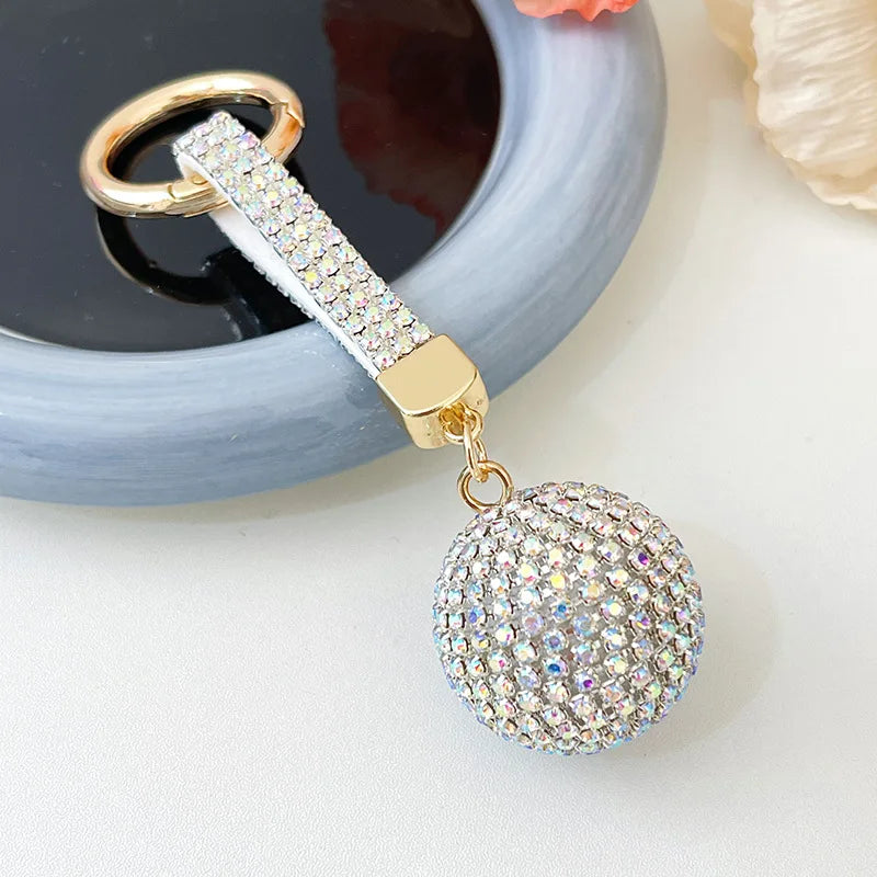 Rhinestone Ball Keychain Car Key Ring Bag Pendant Accessories Keyfob