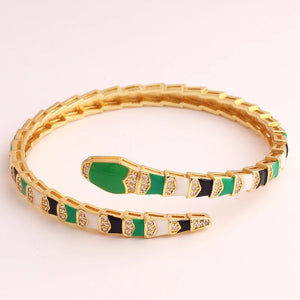 Multicolor Plated Snake Bangle Enamel Charm Bracelet Wholesales