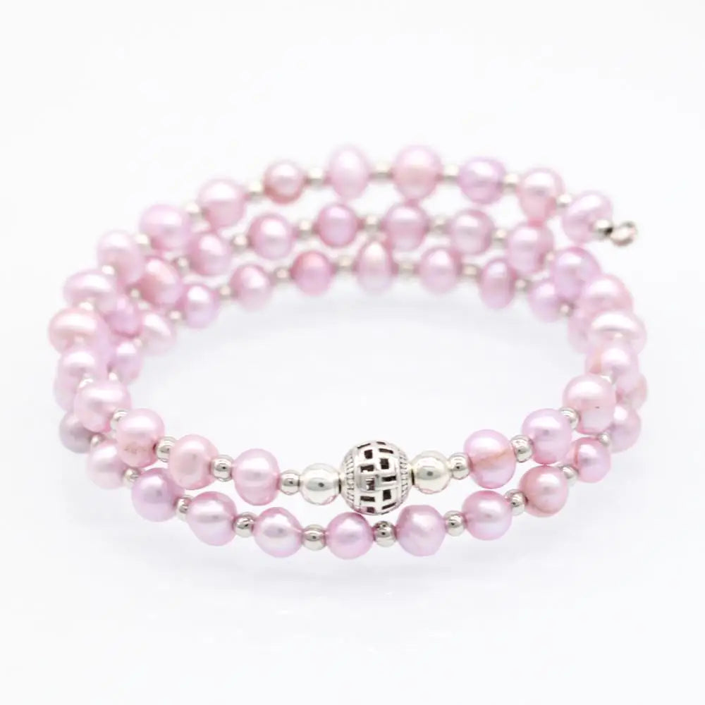 9 Colors Freshwater Potato Pearl Wire Wrap Bracelet