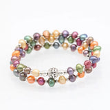 9 Colors Freshwater Potato Pearl Wire Wrap Bracelet