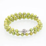 9 Colors Freshwater Potato Pearl Wire Wrap Bracelet