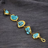 9'' Howlite Bracelet 24K Yellow Plated