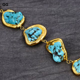 9'' Howlite Bracelet 24K Yellow Plated