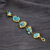 9'' Howlite Bracelet 24K Yellow Plated