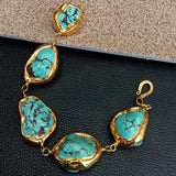 9'' Howlite 24K Yellow Plated Bracelet
