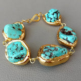 9'' Howlite 24K Yellow Plated Bracelet
