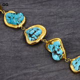 9'' Howlite Bracelet 24K Yellow Plated
