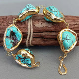 9'' Howlite 24K Yellow Plated Bracelet