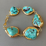 9'' Howlite 24K Yellow Plated Bracelet