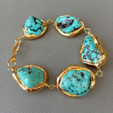 9'' Howlite 24K Yellow Plated Bracelet