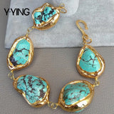 9'' Howlite 24K Yellow Plated Bracelet