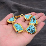 9'' Howlite Bracelet 24K Yellow Plated