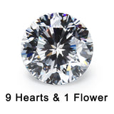 9 Hearts 1 Flower CZ Loose Beads 4~10mm 5A Cubic Zirconia Crystals Stone