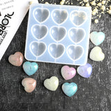 9 Holes UV Resin Crafts Epoxy Mold Heart-shape Silicone Mold For DIY Jewelry