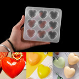 9 Holes UV Resin Crafts Epoxy Mold Heart-shape Silicone Mold For DIY Jewelry