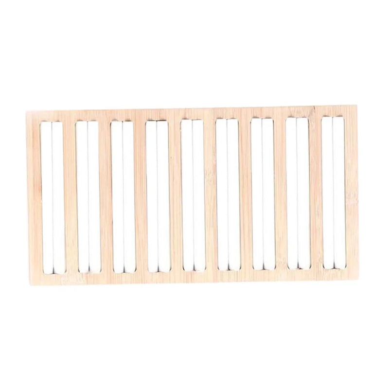 9 Lines Jewelry Bamboo Display Stand Showcase Ring Organizer Tray
