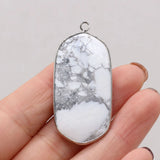9 Pcs Natural Stone Rose Quartz Turquoise Pendant Jewelry Accessories