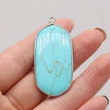 9 Pcs Natural Stone Rose Quartz Turquoise Pendant Jewelry Accessories