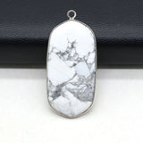 9 Pcs Natural Stone Rose Quartz Turquoise Pendant Jewelry Accessories