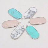 9 Pcs Natural Stone Rose Quartz Turquoise Pendant Jewelry Accessories