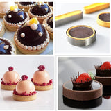 9 Pack Stainless Steel Round Tart Ring Mousse Rings
