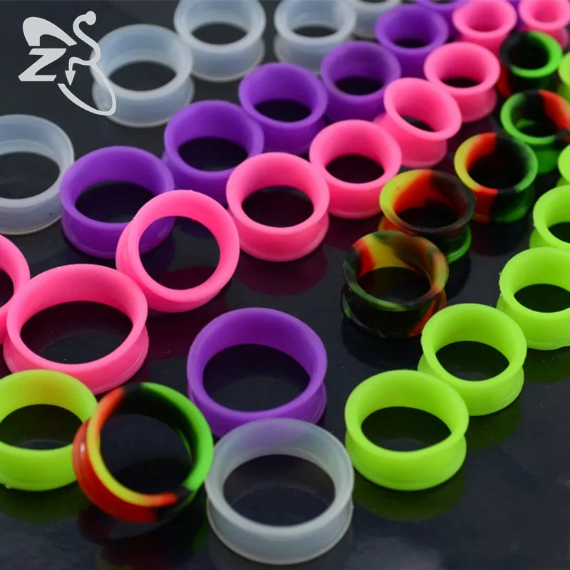 Silicone Flexible Thin Ear Plugs Double Flared Expander Gauges