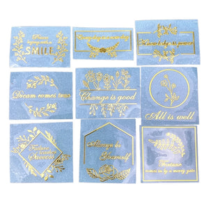 9 Pcs English Letters Metal Stickers Epoxy Resin Mold Fillings DIY Jewelry