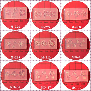 9-Piece Flower Ornaments Epoxy Resin Mold for Nail Art Decorations