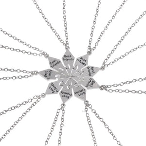 9 Pcs BFF Zinc Alloy Metal Necklace Jewelry Pendant Ladies Men Friendship