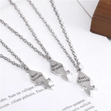 9 Pcs BFF Zinc Alloy Metal Necklace Jewelry Pendant Ladies Men Friendship