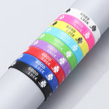 9 Pcs Silicone Rubber Wristband GOOD LUCK Clovers Bracelet