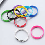 9 Pcs Silicone Rubber Wristband GOOD LUCK Clovers Bracelet