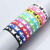 9 Pcs Silicone Rubber Wristband GOOD LUCK Clovers Bracelet