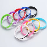 9 Pcs Silicone Rubber Wristband GOOD LUCK Clovers Bracelet