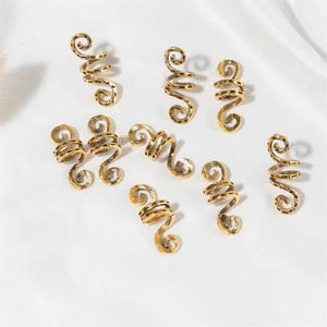 9 Pcs Silver Golden Hair Rings Spiral Hairpins for Braids Women Girls