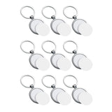 9 Pcs Sublimation Round Keychain Metal Board Key Rings