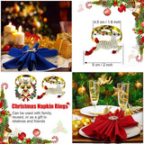 9-Piece Christmas Napkin Rings Set - Metal Napkin Holder Decor