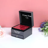 9 Roses Acrylic Preserved Flower Necklace Jewelry Box for Girlfriend Mom