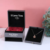 9 Roses Acrylic Preserved Flower Necklace Jewelry Box for Girlfriend Mom